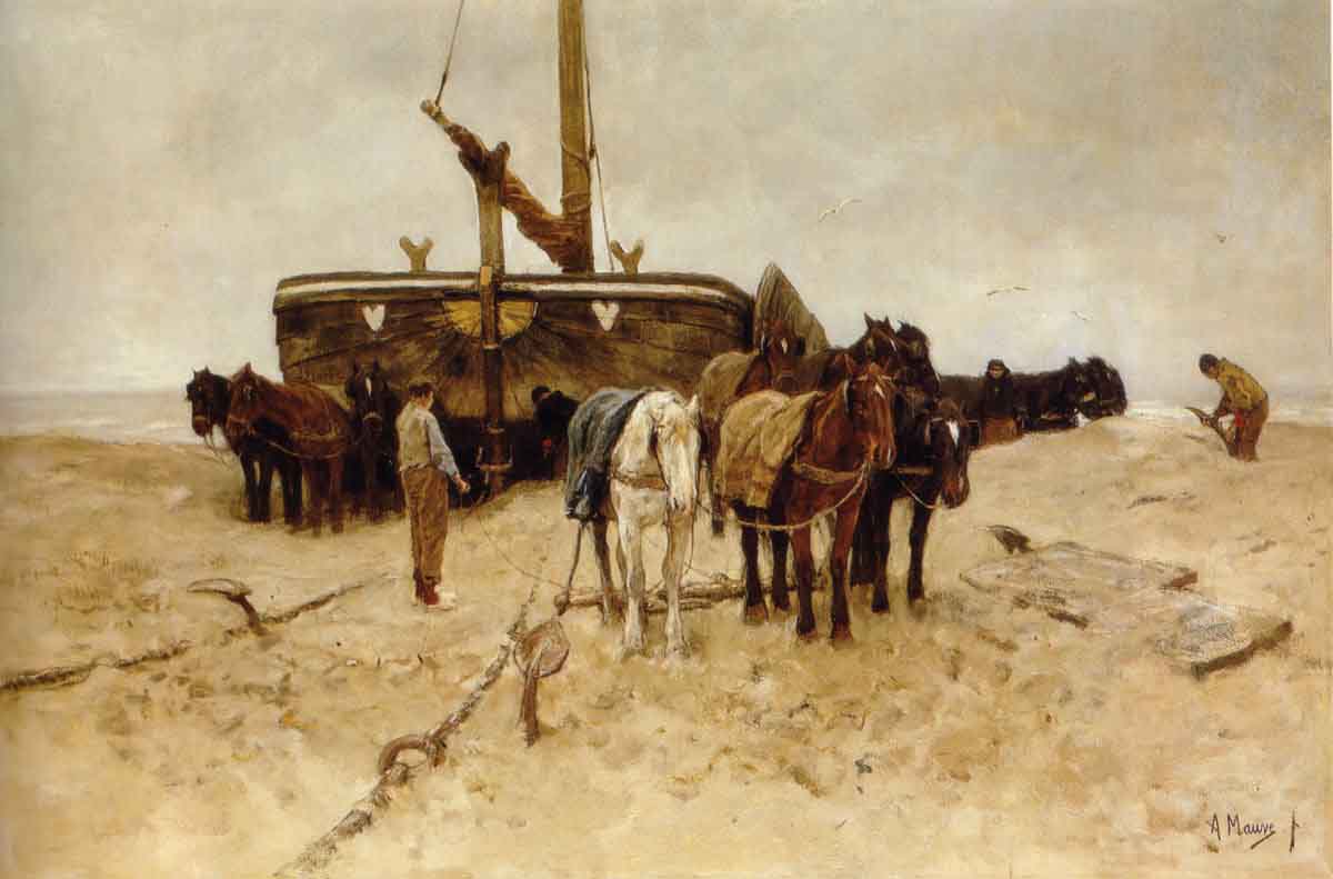 Anton mauve Bomschuit op het strand